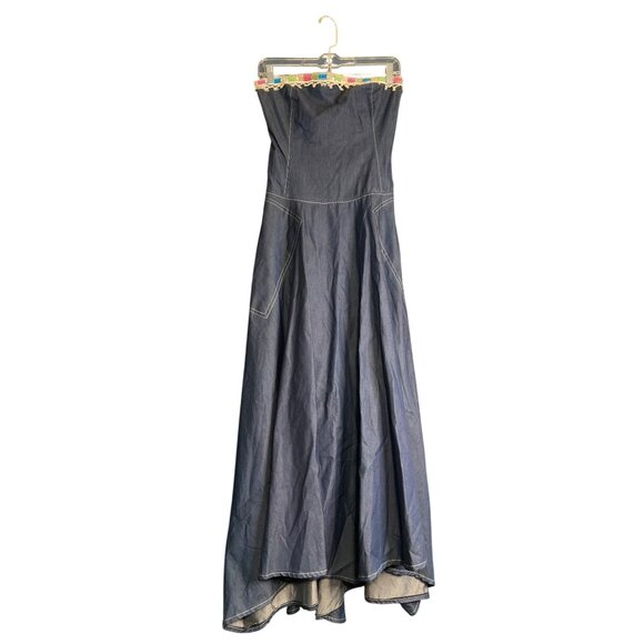 Strapless Asymmetrical Maxi Dress By In Love Paris - Picture 1 of 13